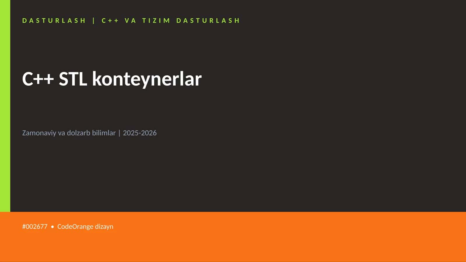 C++ STL konteynerlar 1
