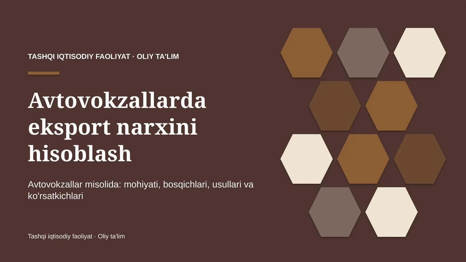 Avtovokzallarda eksport narxini hisoblash 1