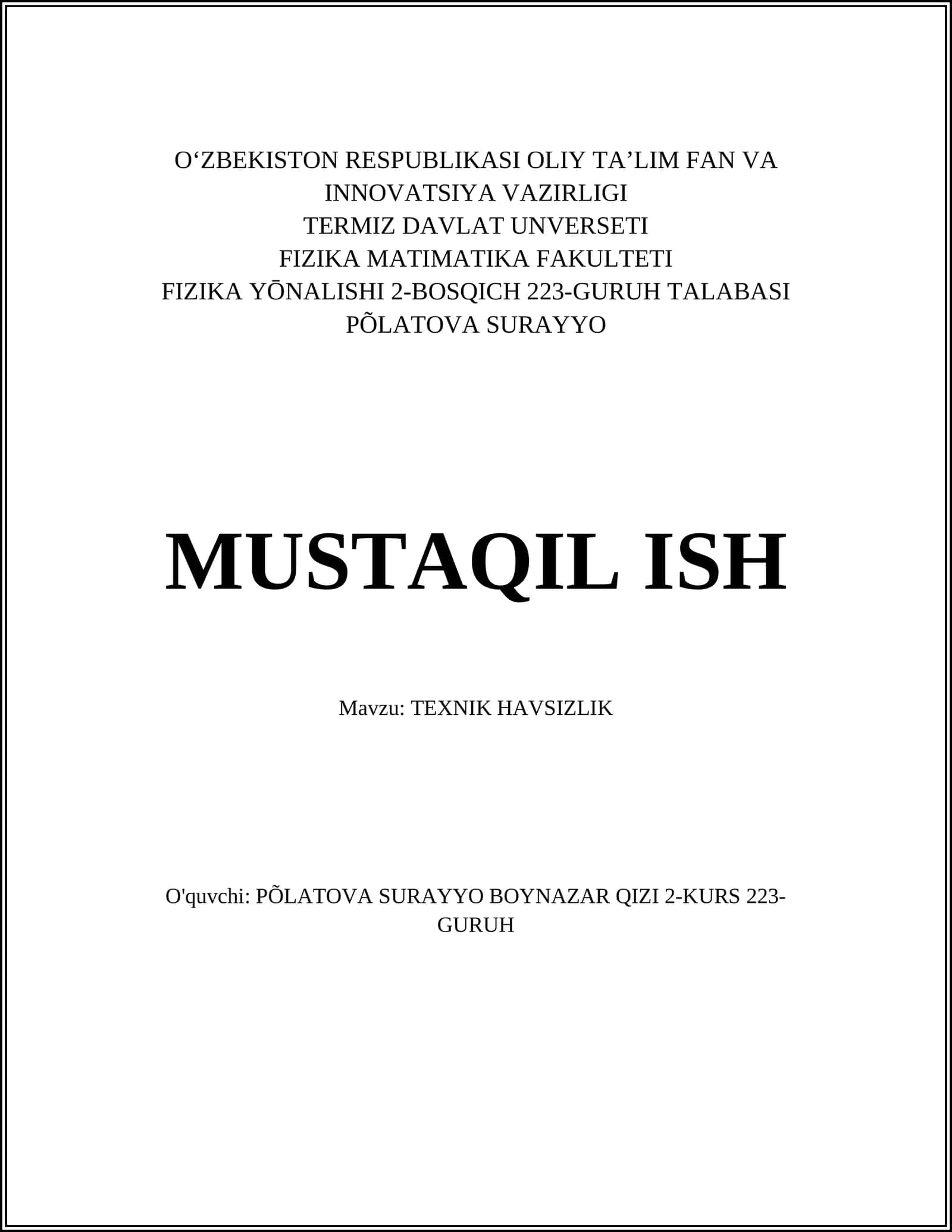 TEXNIK HAVSIZLIK 1