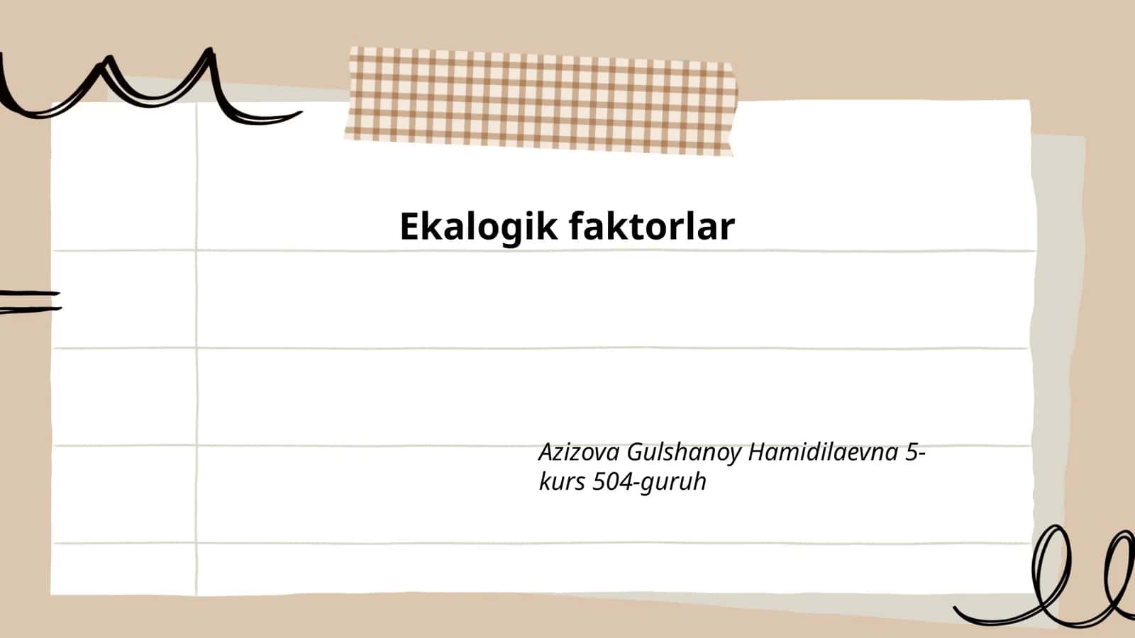 Ekalogik faktorlar 1