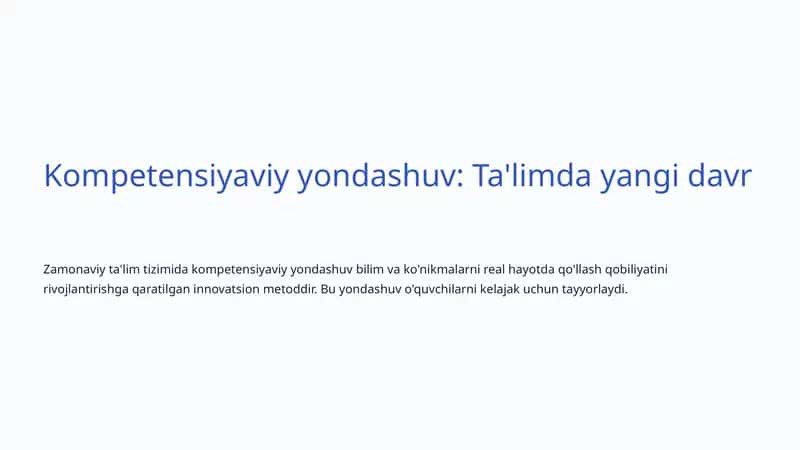 Kompetensiyaviy yondashuv 1