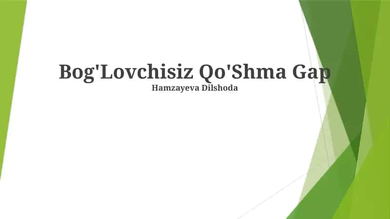 Bog'Lovchisiz Qo'Shma Gap 1