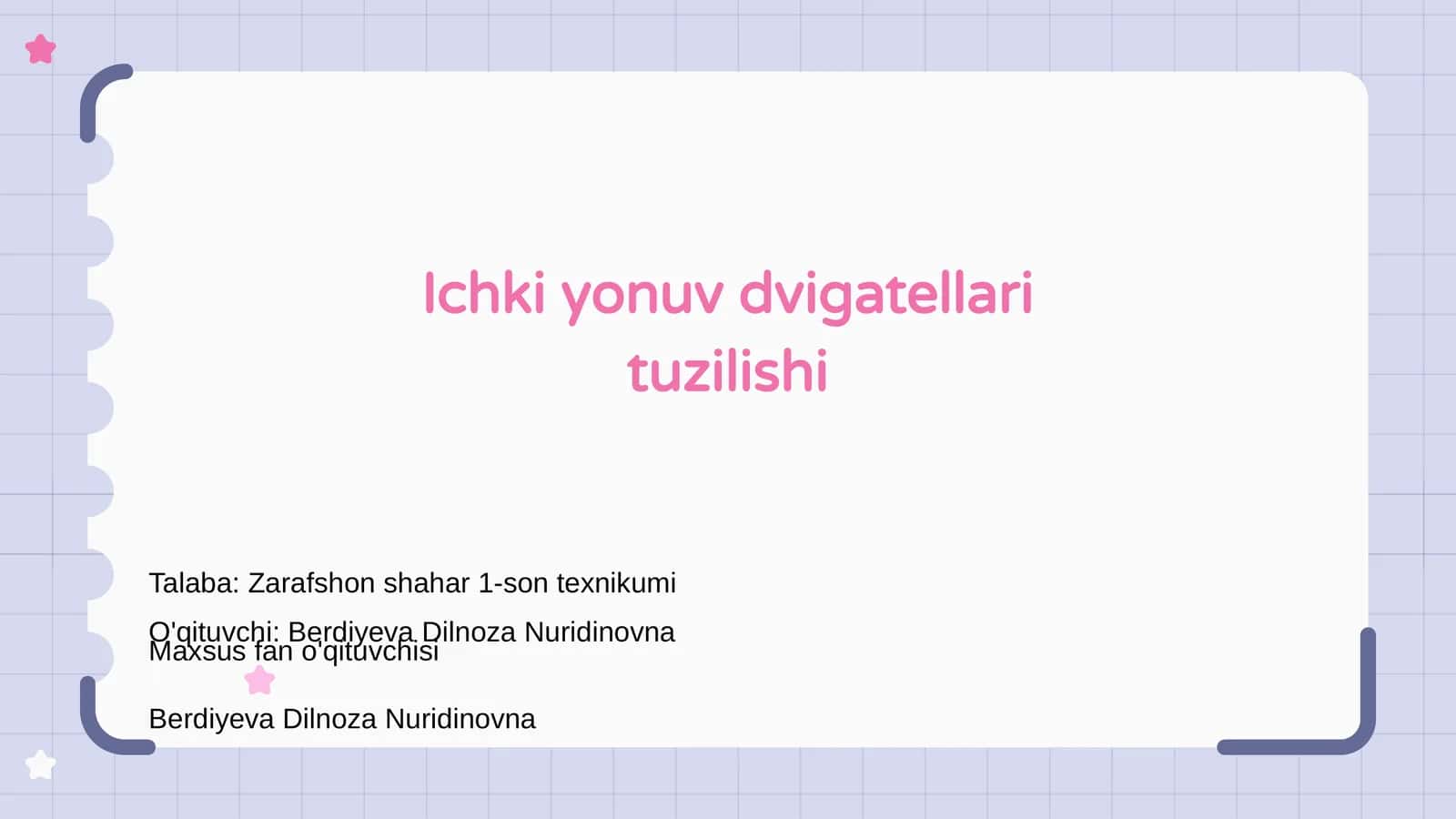 Ichki yonuv dvigatellari tuzilishi 1