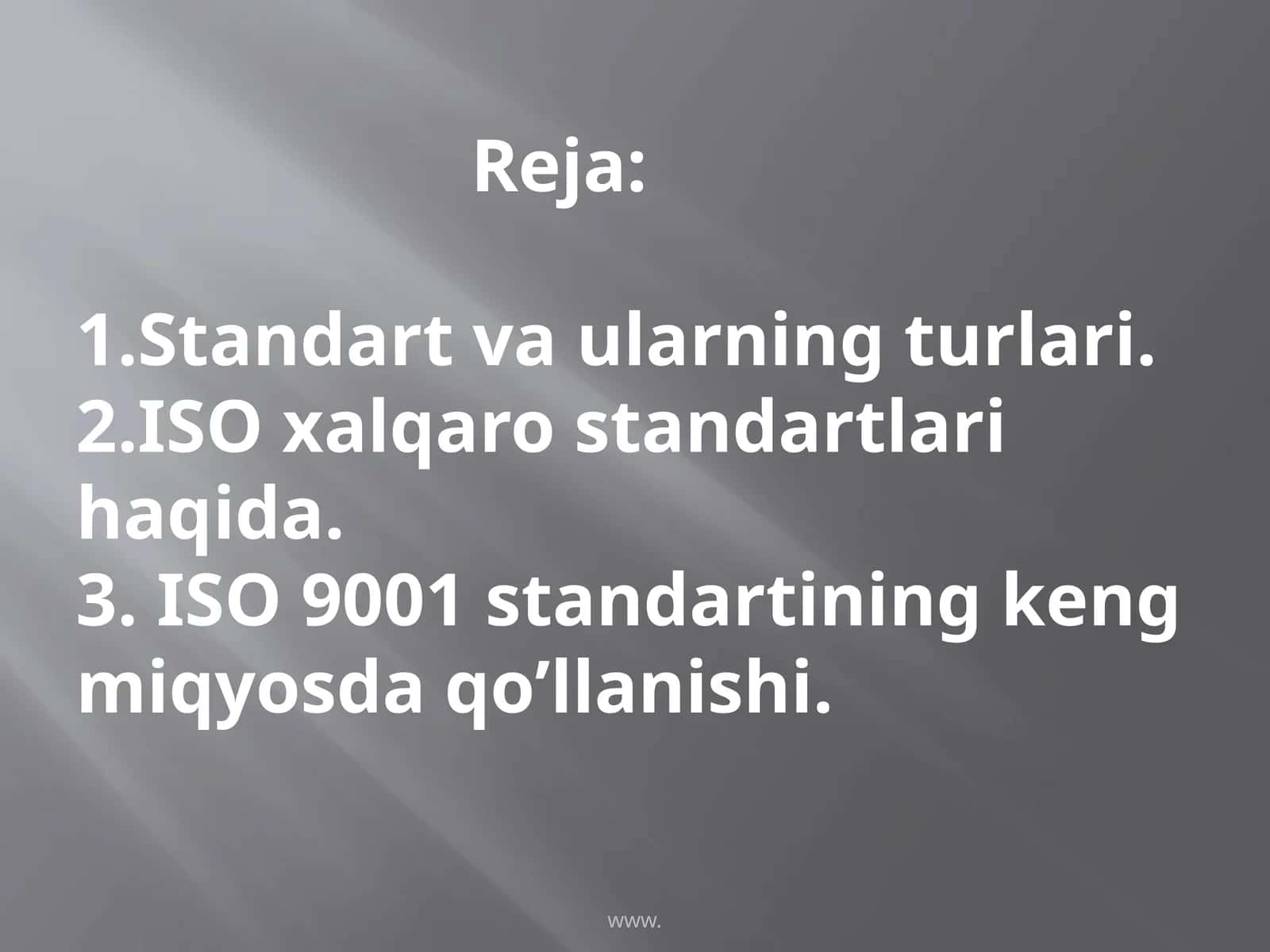 ISO 9001 standartining kengmiqyosdaqo’llanishi 1