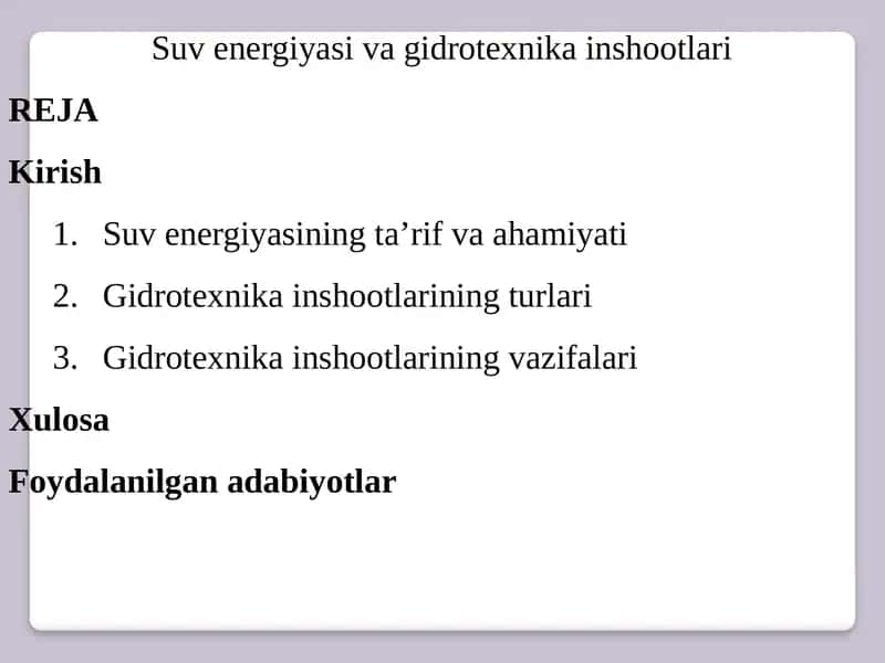 Gidrotexnika inshootlari 1