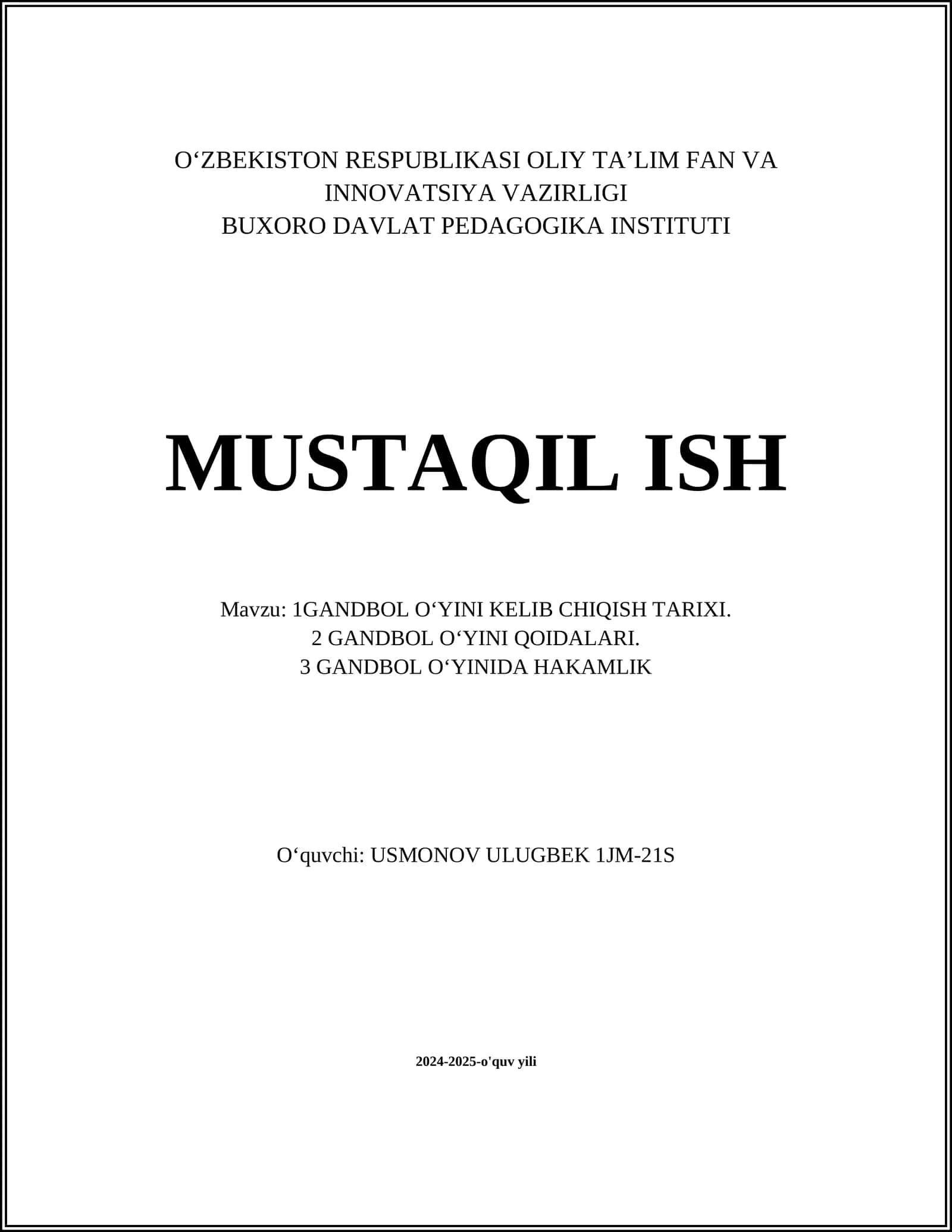 GANDHOL O'YINI TARIXI 1