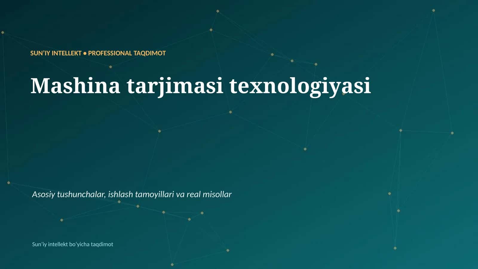 Mashina tarjimasi texnologiyasi 1