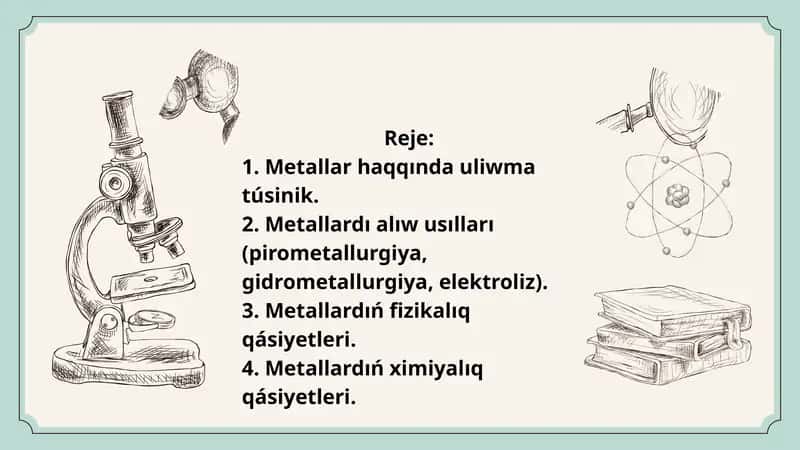 Metallar haqqında darslik 1