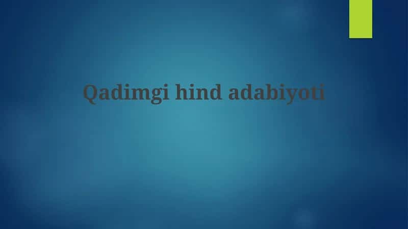 Qadimgi Hind adabiyoti