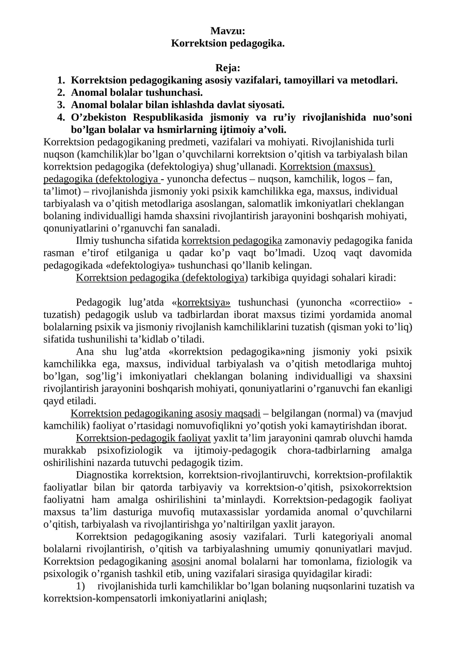 Korrektsion pedagogika 1