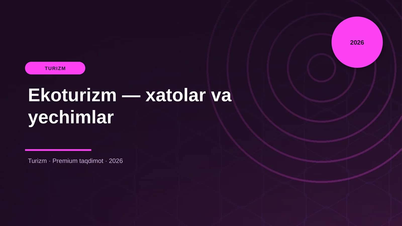 Ekoturizm — xatolar va yechimlar 1