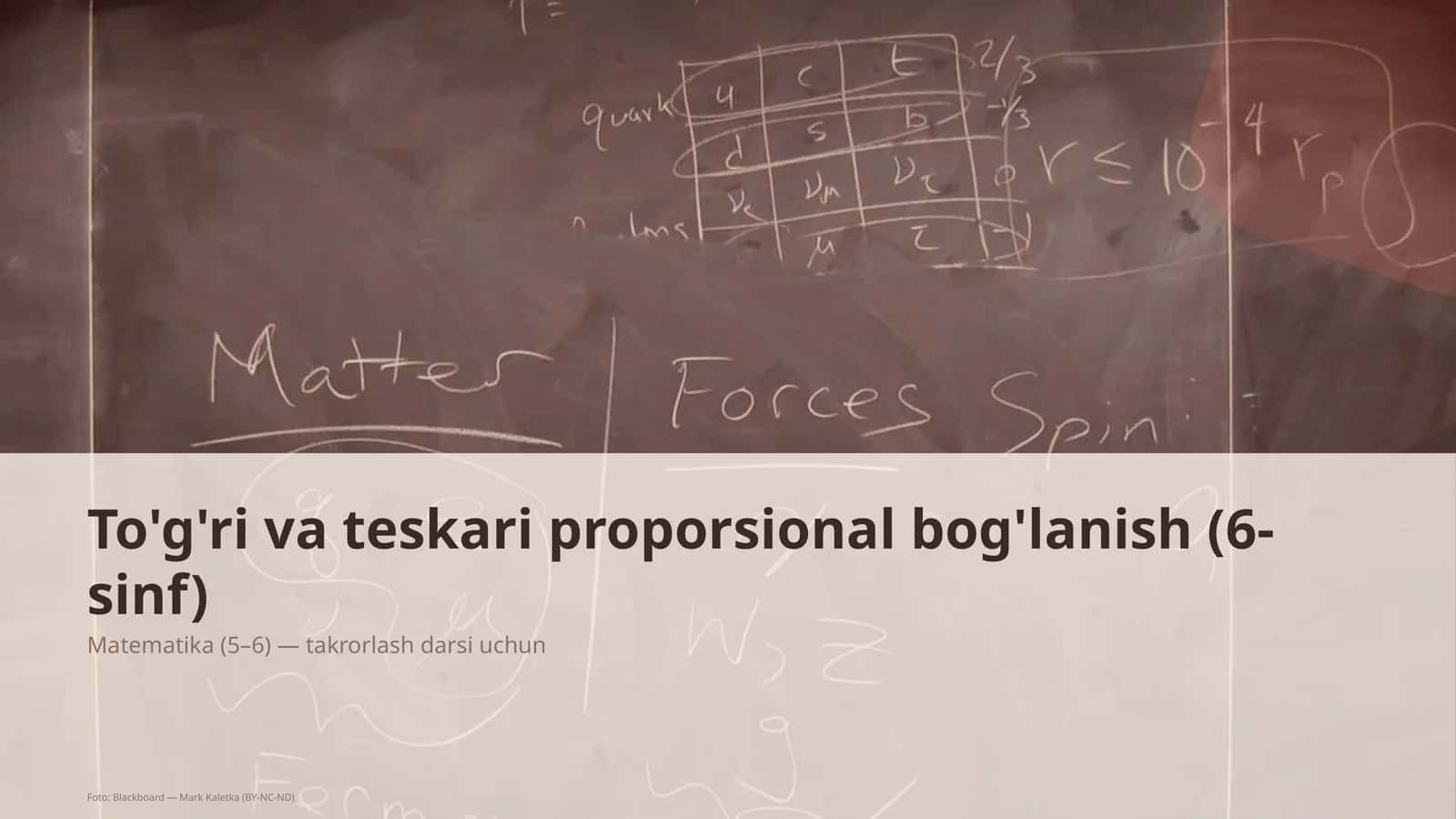 To'g'ri va teskari proporsional bog'lanish (6-sinf) 1