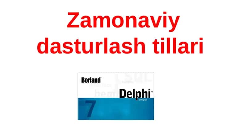 Zamonaviy dasturlash tillari 1