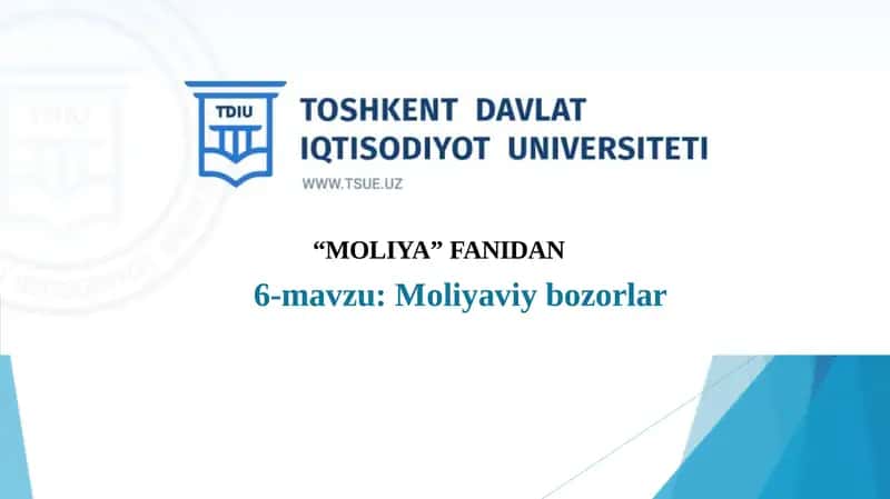 Moliyaviy bozorlar 1