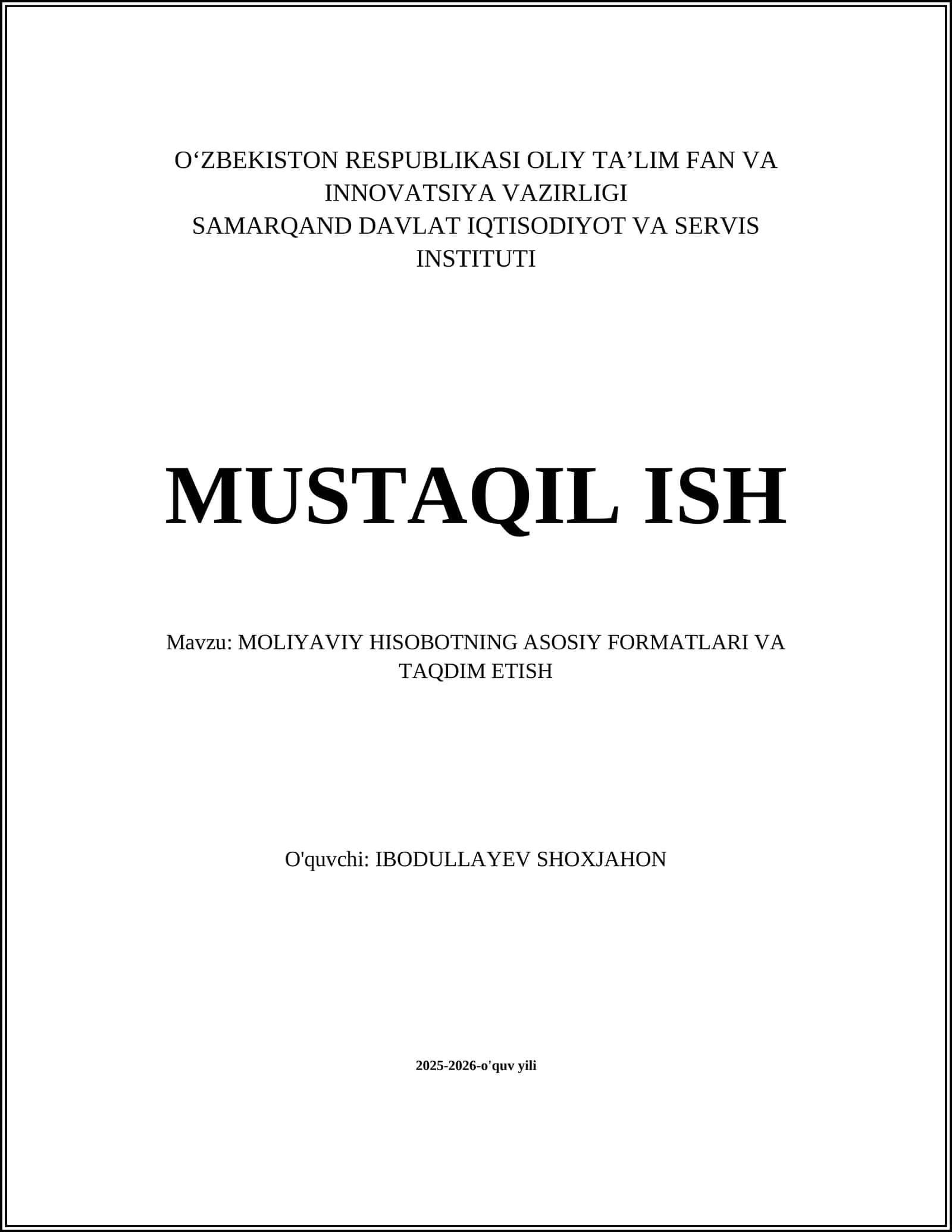 Moliyaviy Hisobotlarning Asosiy Turatlari 1