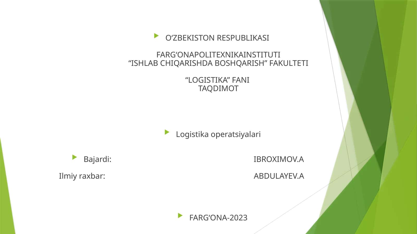 Logistika operatsiyalari 1
