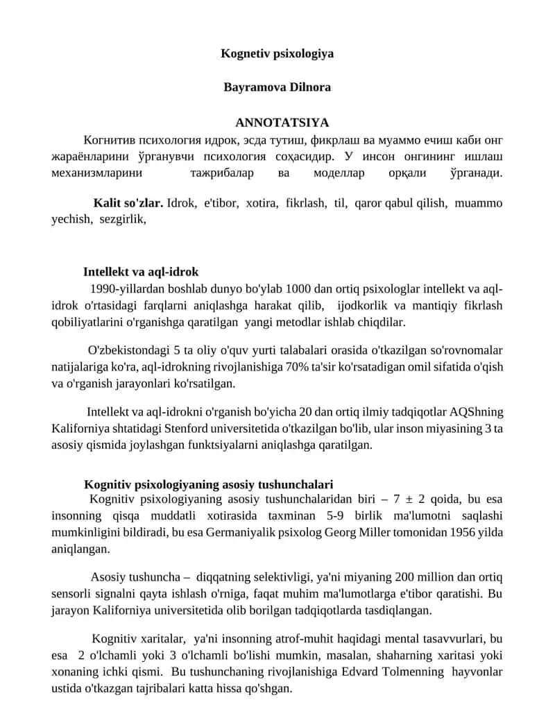 Kognitiv psixologiya 1