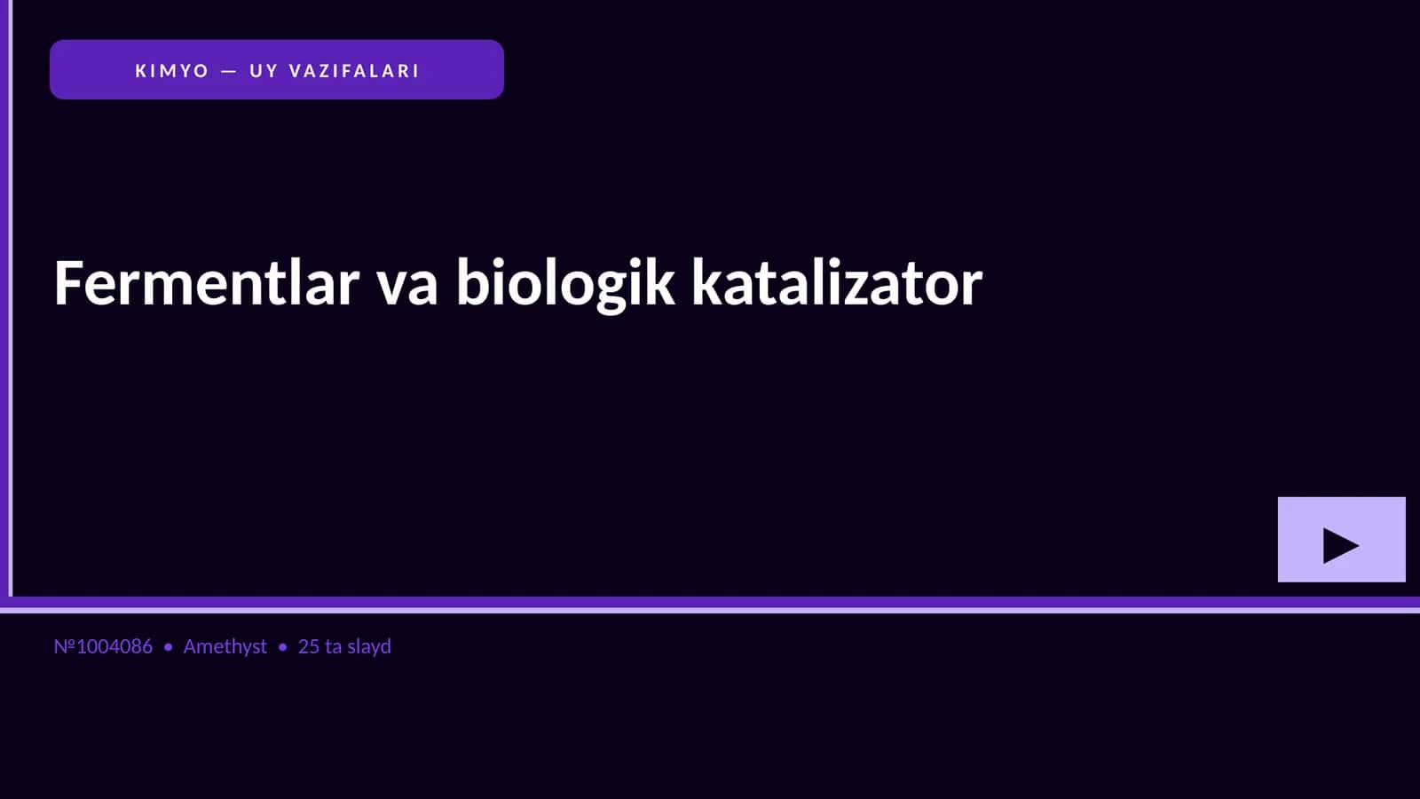 Fermentlar va biologik katalizator 1