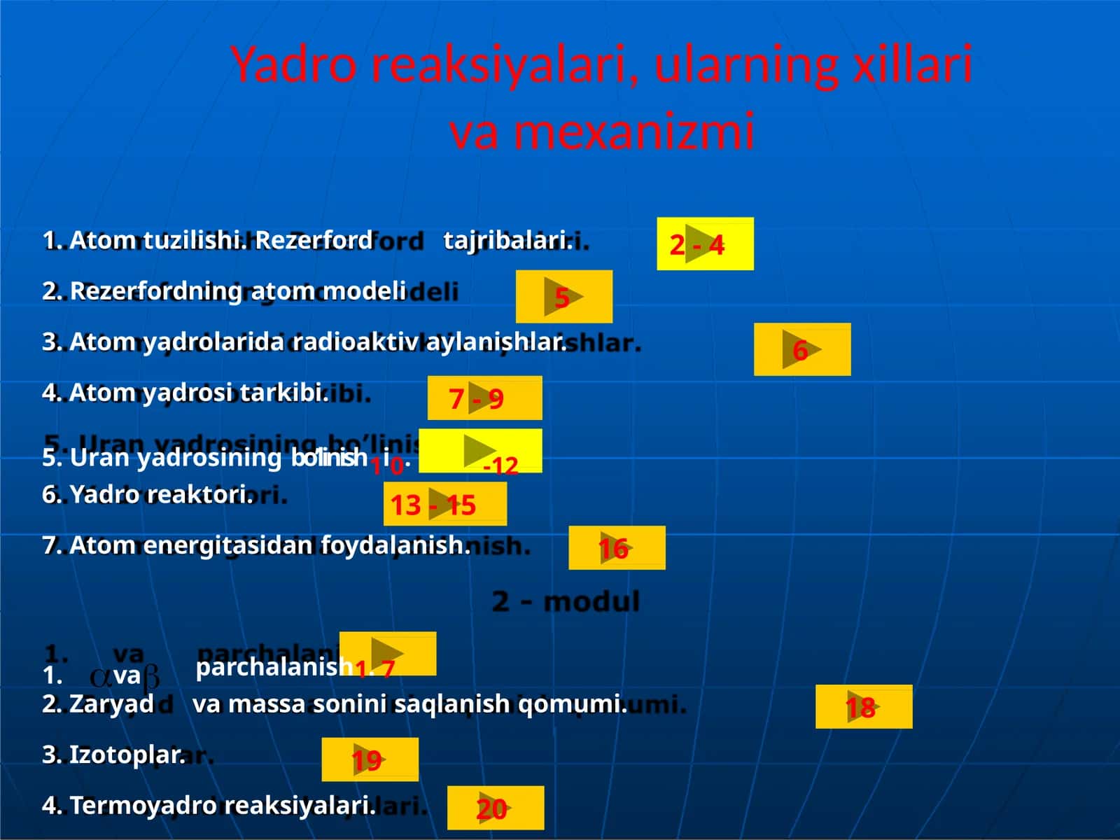 Atomning tuzilishi va Rezerford tajribalari 1