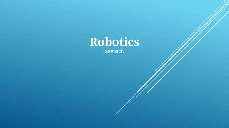 Introduction to Robotics 1