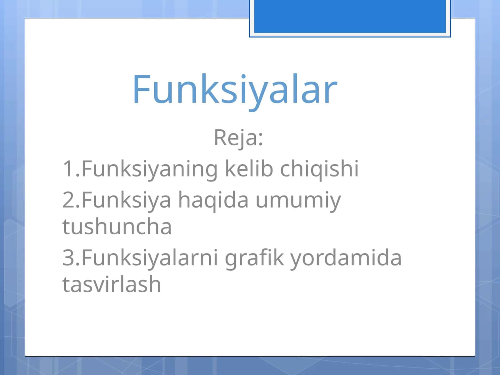Funksiyalar 1