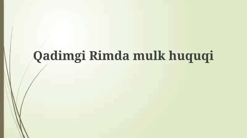 Qadimgi Rimda mulk huquqi 1