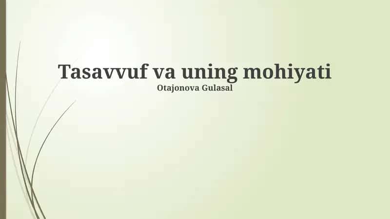 Tasavvuf va uning mohiyati 1