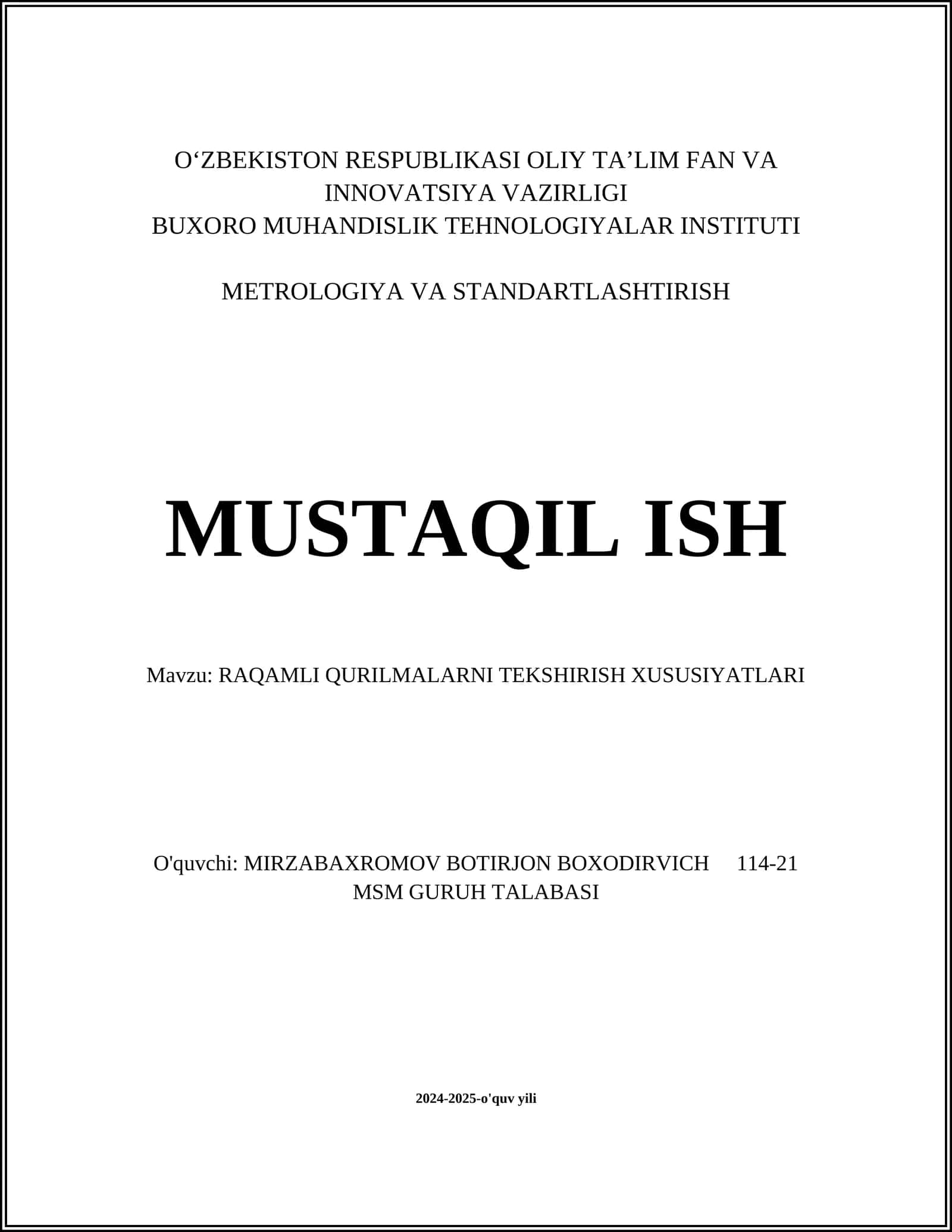 Raqamli qurilmalarni tekshirish xususiyatlari 1
