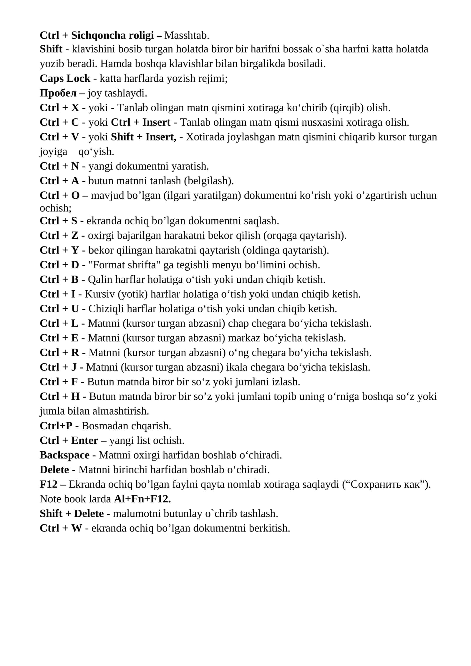 Ctrl + Sichqoncha roligi – Masshtab 1