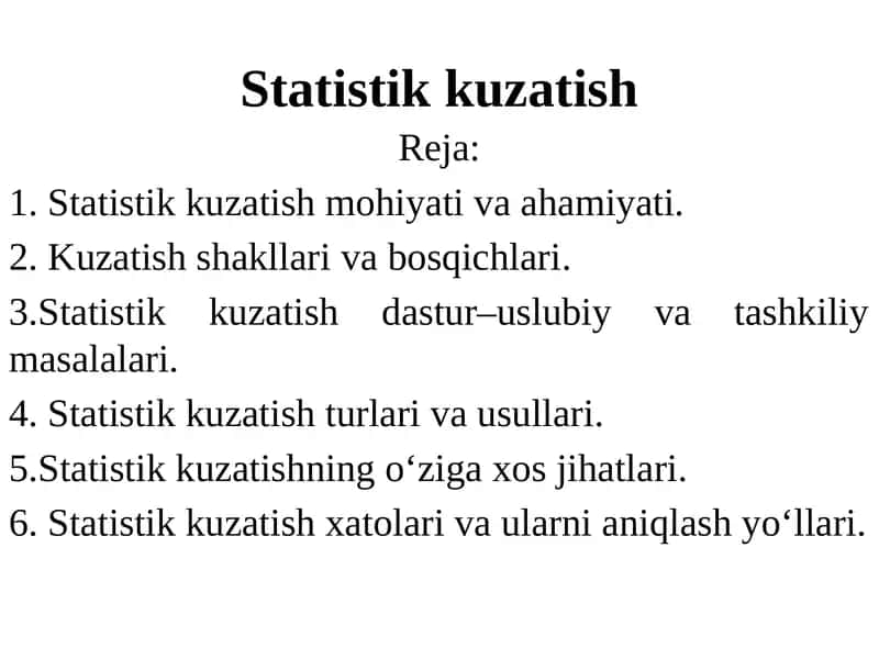 Statistik kuzatish 1