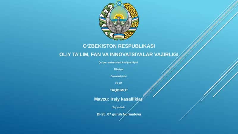 Davolash ishi 1