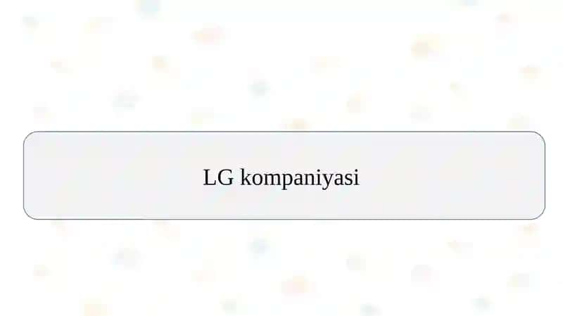 LG kompaniyasi menejment