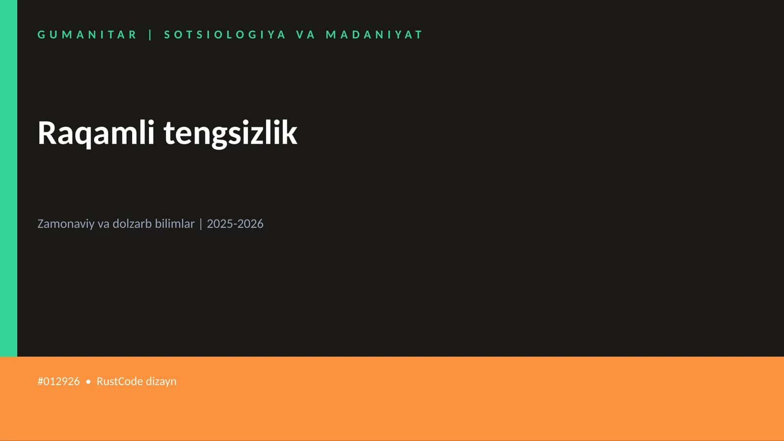 Raqamli tengsizlik 1