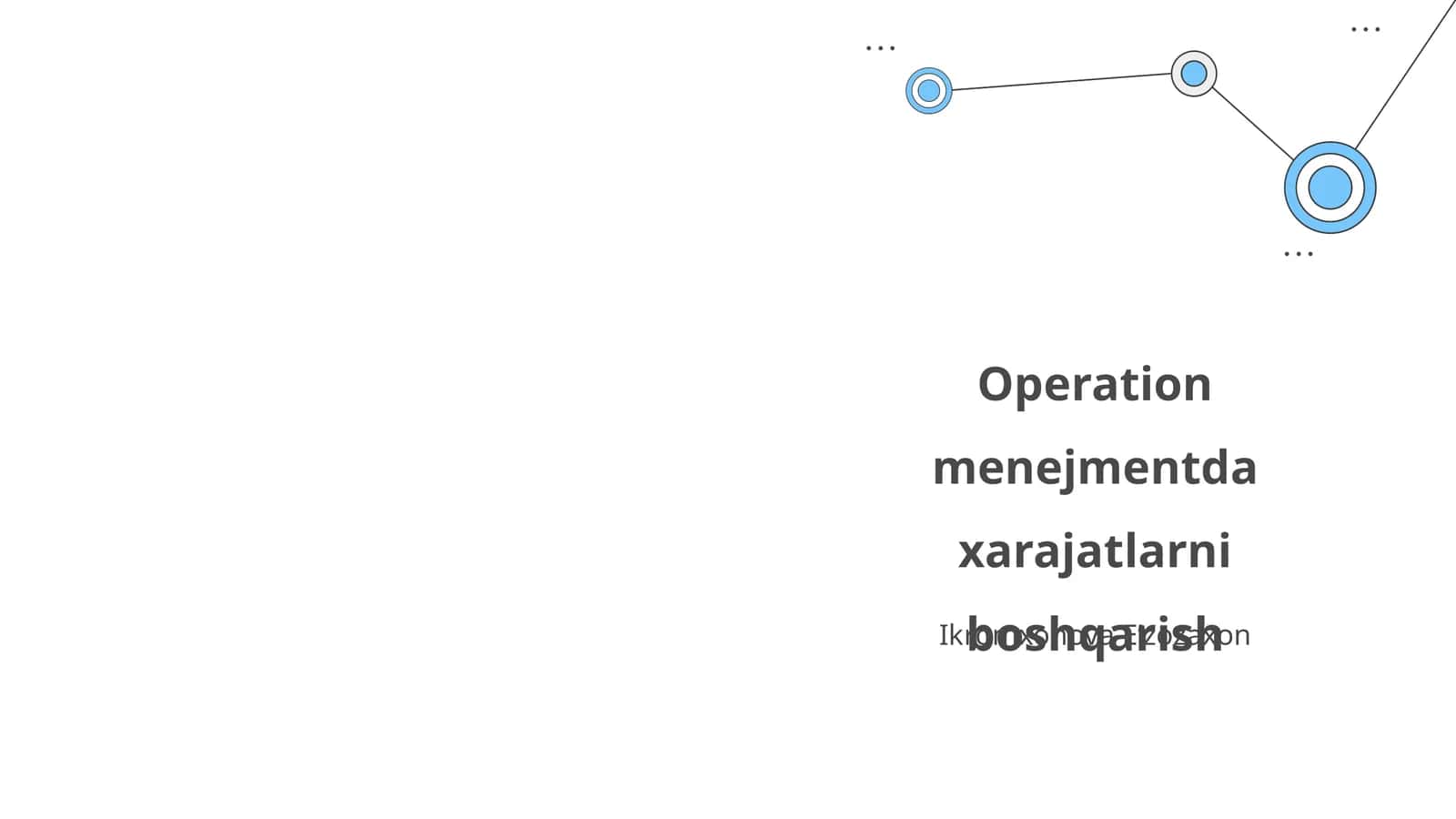 Operation menejmentda xarajatlarni boshqarish 1