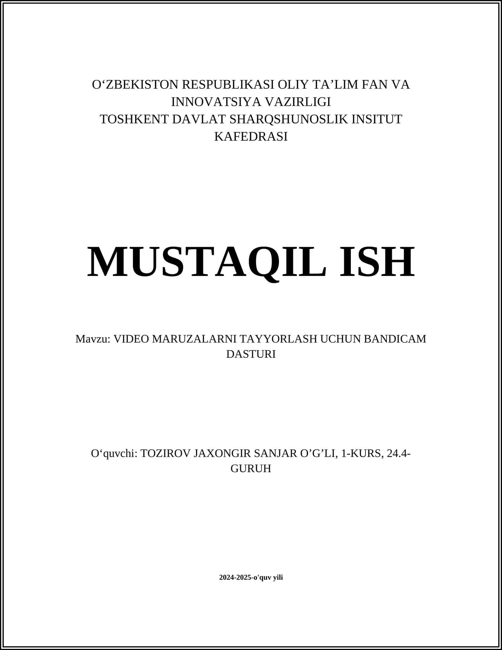 Bandicam Dasturi 1
