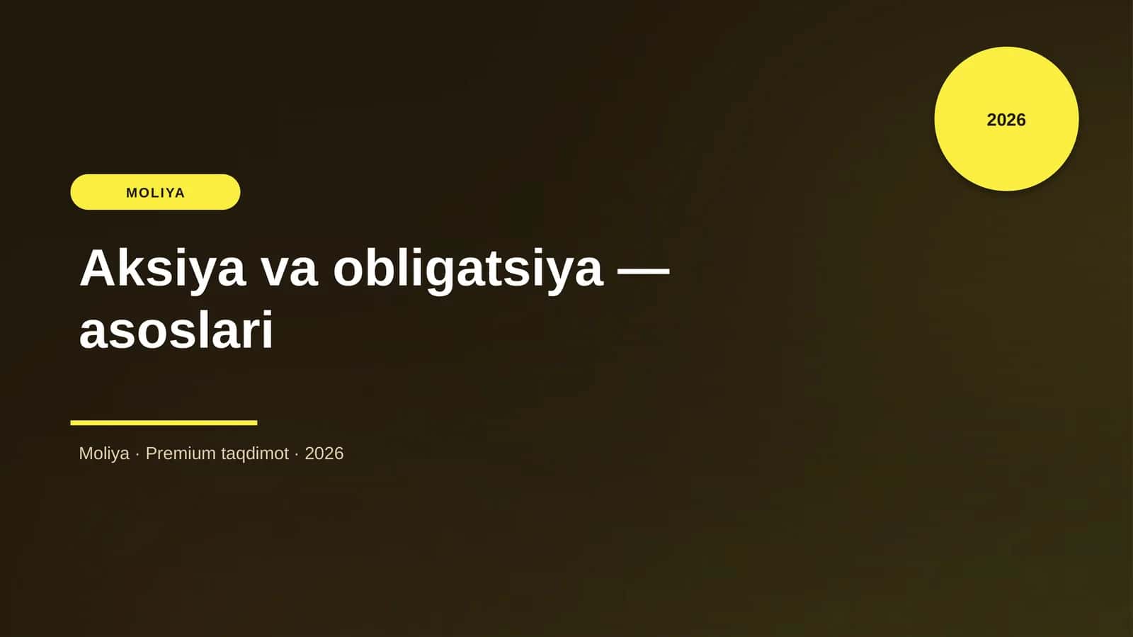 Aksiya va obligatsiya — asoslari 1