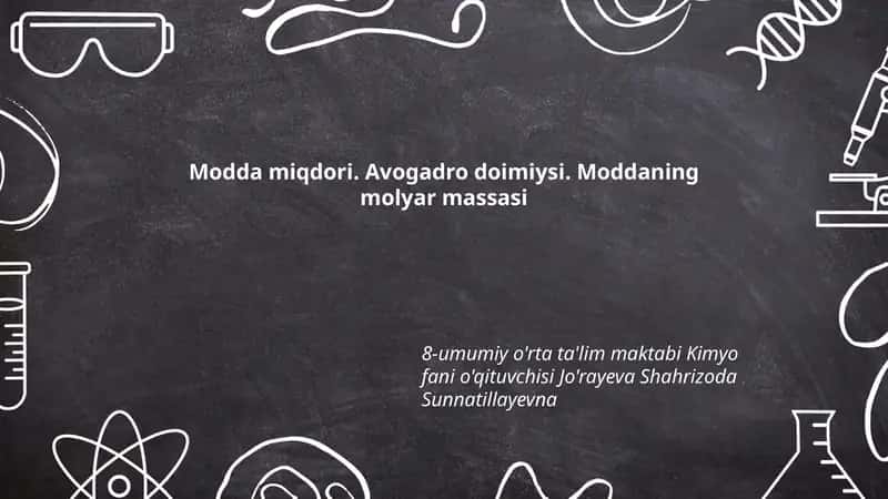 Modda miqdori va Avogadro doimiysi 1