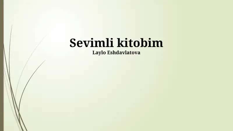 Sevimli kitobim 1