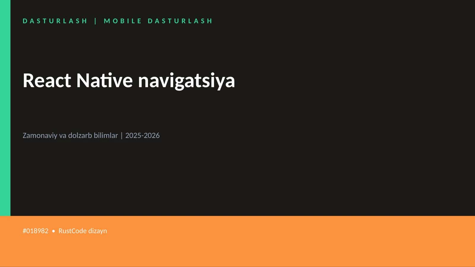 React Native navigatsiya 1