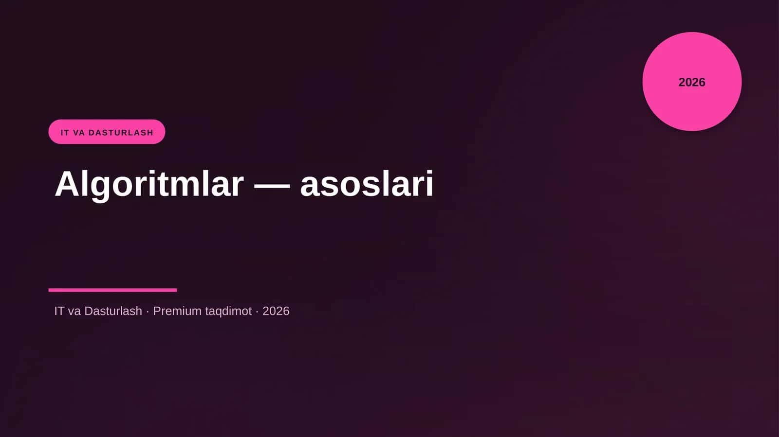 Algoritmlar — asoslari 1