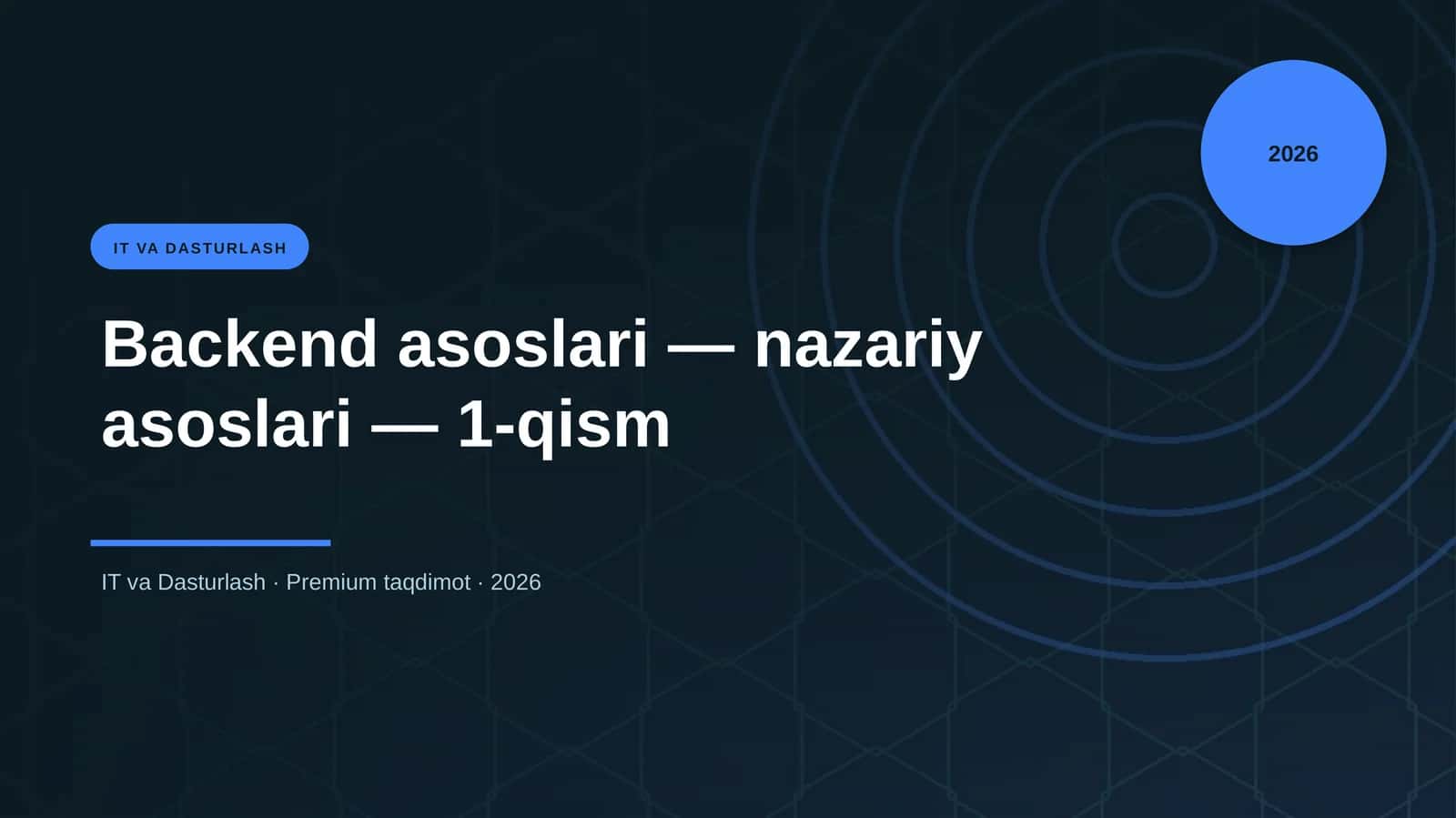 Backend asoslari — nazariy asoslari — 1-qism 1