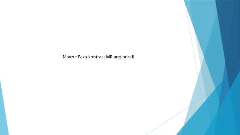 Faza-kontrast MR angiografi 1