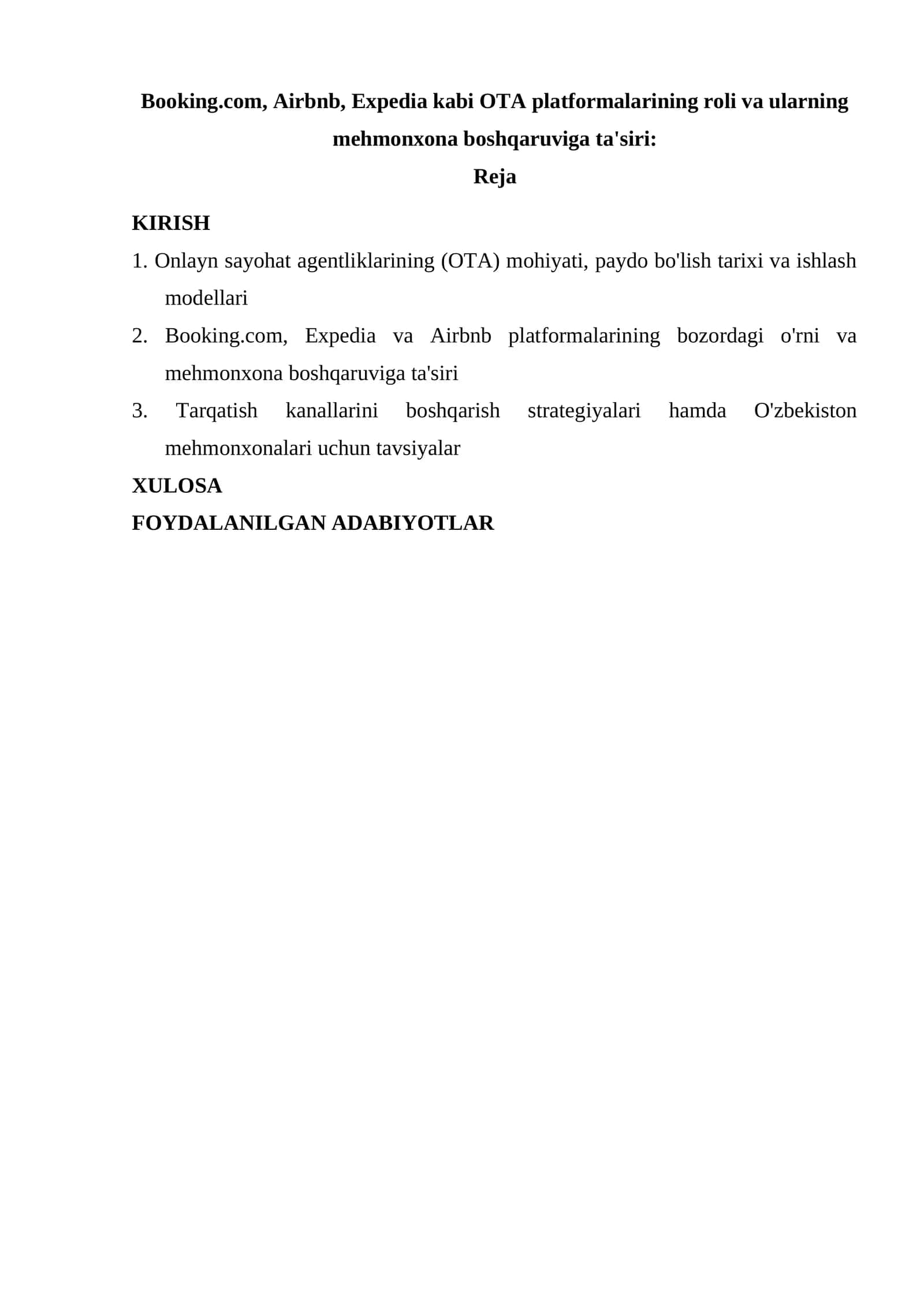Mehmonxonalar boshqarish tadbirlari 1