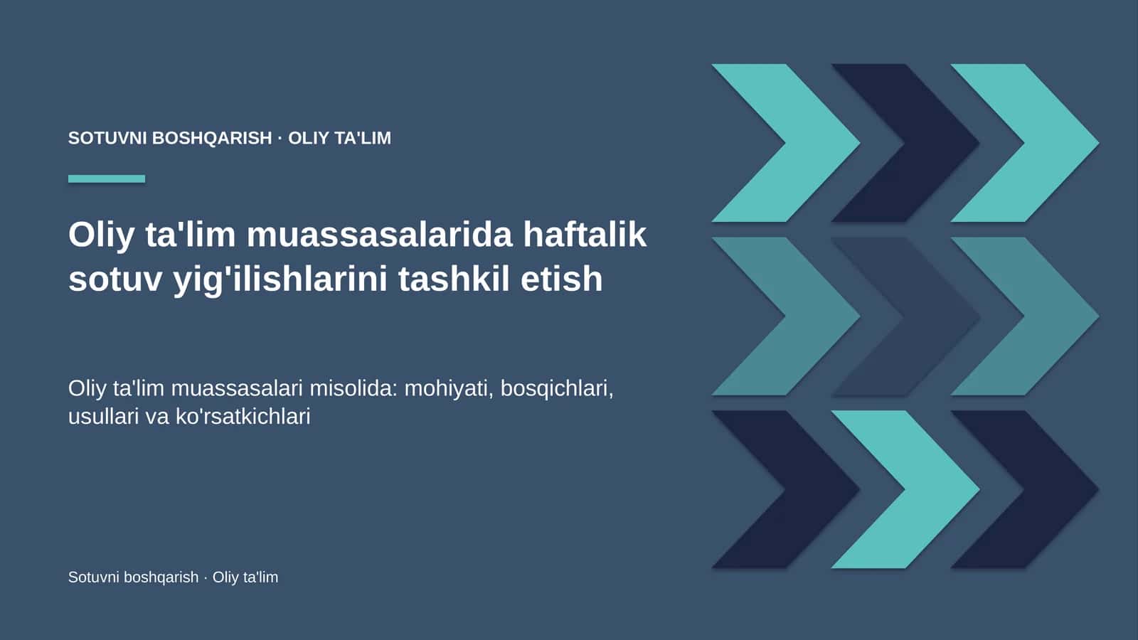 [SOTUVNI BOSHQARISH · OLIY TA'LIM] 1