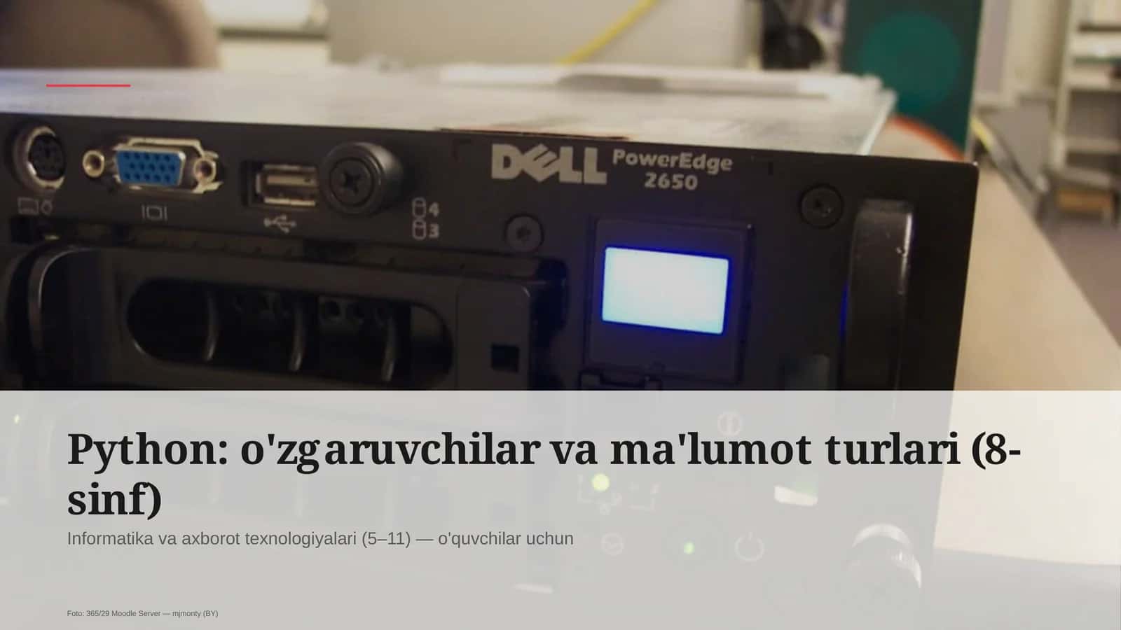 Python: o'zgaruvchilar va ma'lumot turlari (8-sinf) 1