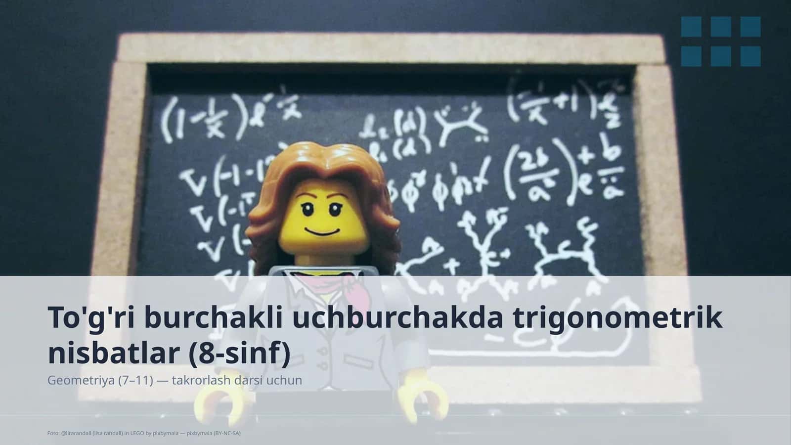 To'g'ri burchakli uchburchakda trigonometrik nisbatlar (8-sinf) 1