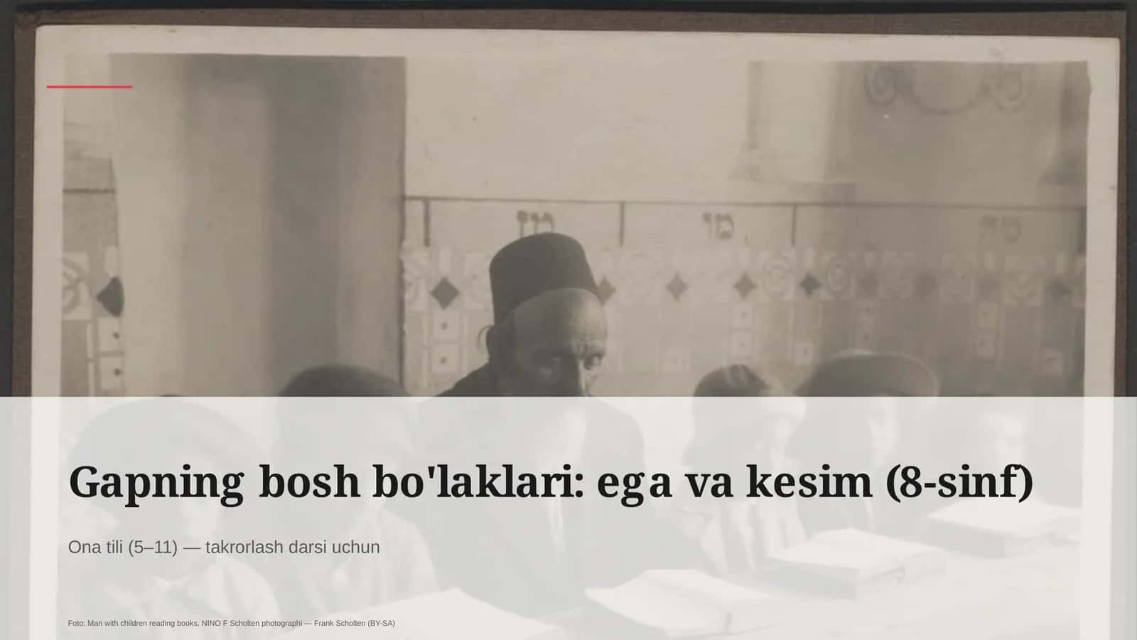 Ona tili (5–11) — takrorlash darsi 1