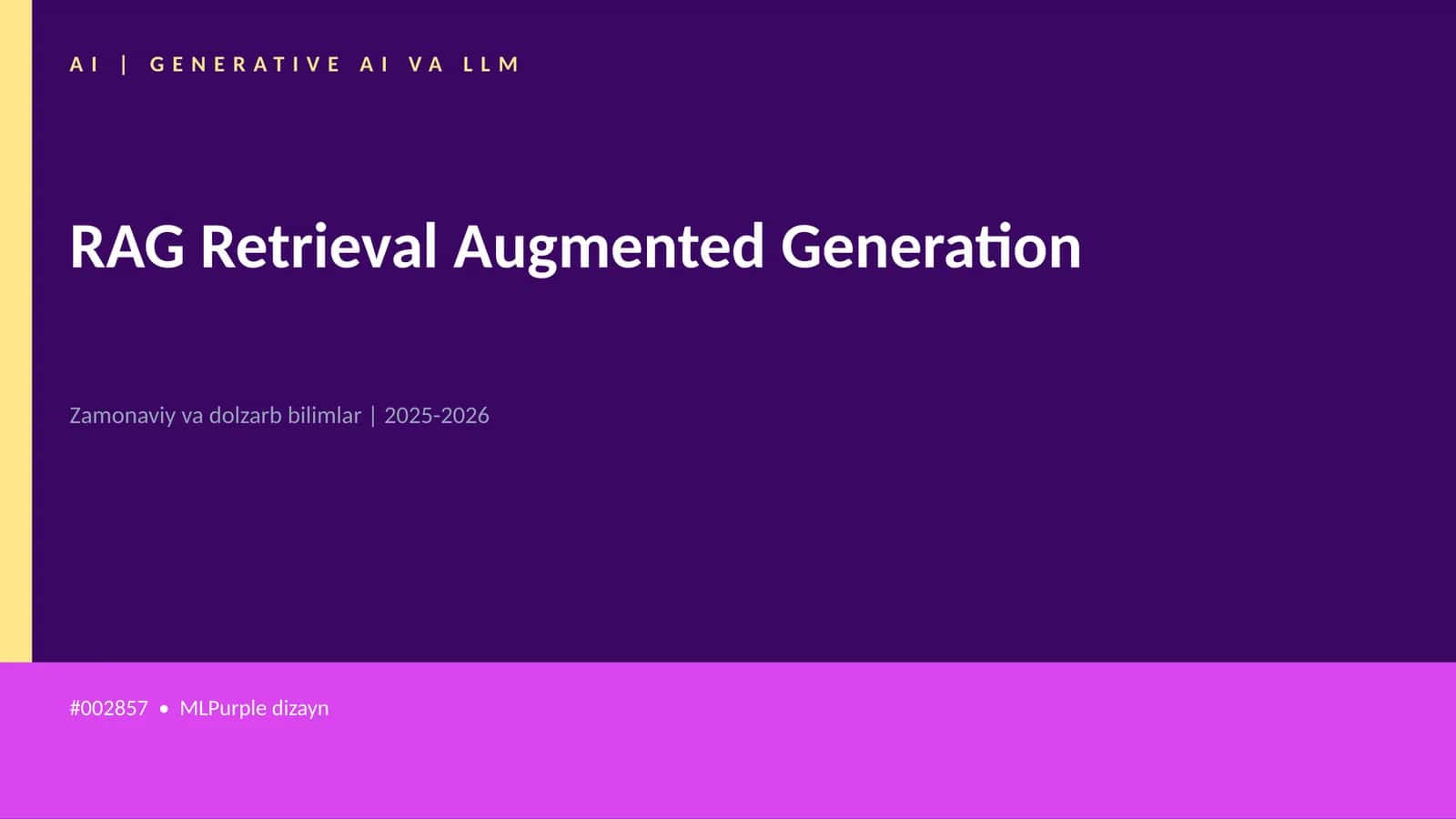 RAG Retrieval Augmented Generation 1