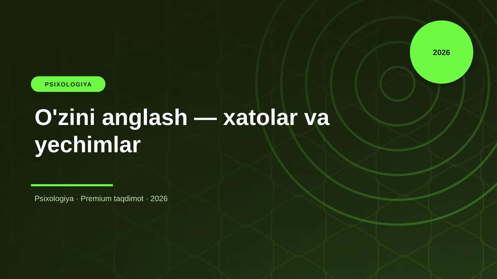 O'zini anglash — xatolar va yechimlar 1