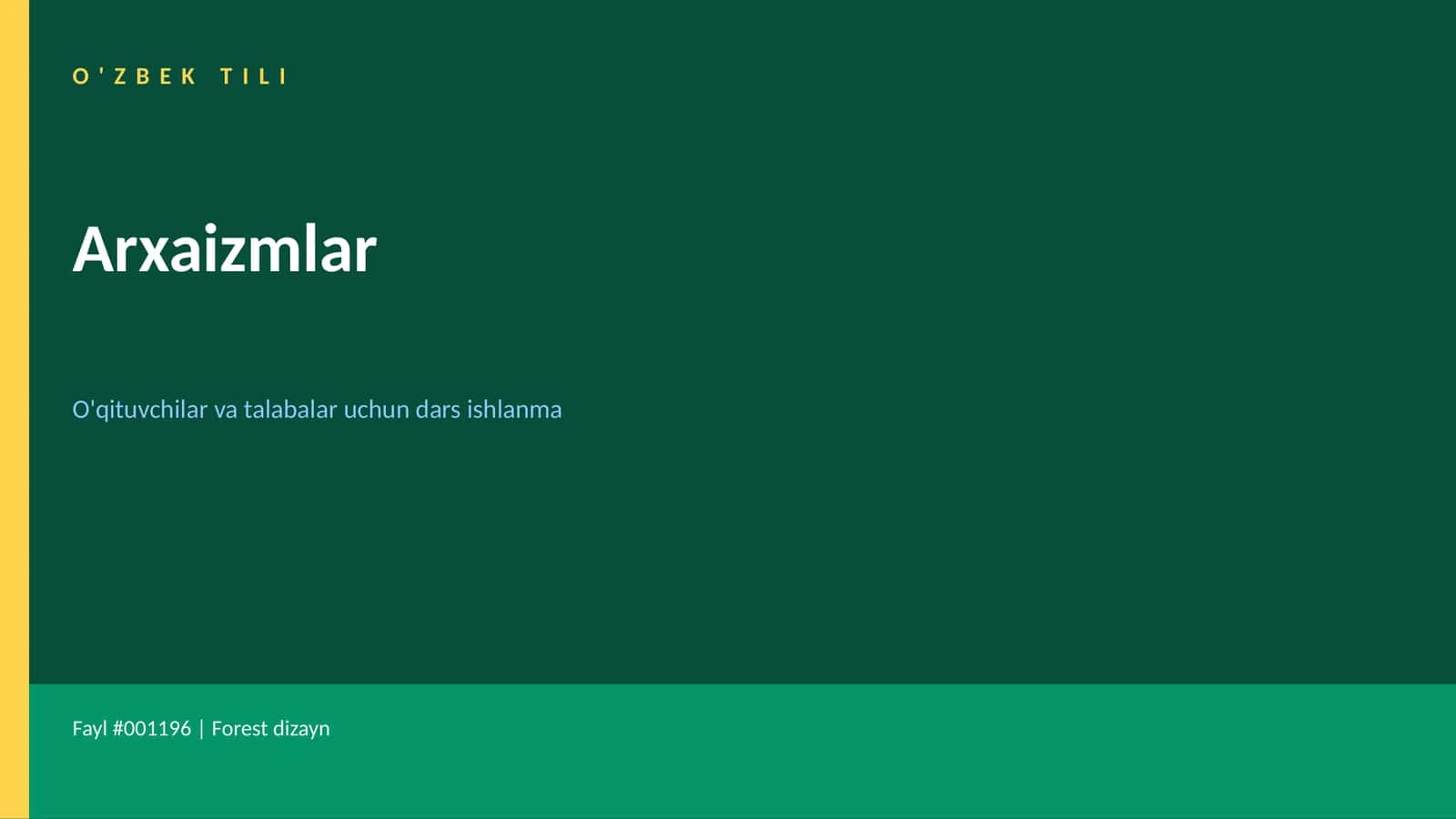 O'zbek Tili Arxaizmlar Dars Ishlanmasi 1